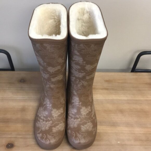 MoovBoot VintageOrient TallRubber/Sheepskin Boot - Picture 2 of 4